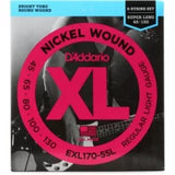 D'Addario EXL170-5 Regular Light Nickel Wound 5-string Super Long Scale Bass Strings - .045-.130