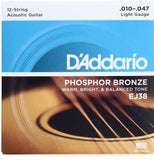 D'Addario EJ38 - Phosphor Bronze Light 12-String Acoustic Strings