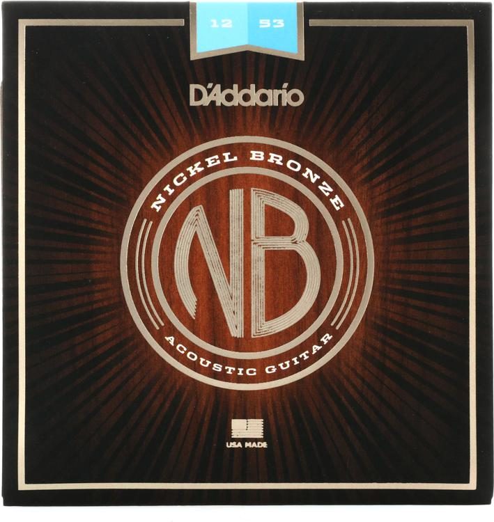 D'Addario NB1253 Nickel Bronze Acoustic Strings - .012-.053 Light
