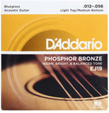 D'Addario EJ19 Phosphor Bronze Acoustic Guitar Strings - .012-.056 Light Top/Heavy Bottom