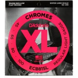D'Addario Chromes Flatwound Bass Strings - .045 - .100, Light Super Long Scale