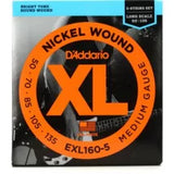 D'Addario EXL160-5 Medium Nickel Wound Long Scale Bass Strings - .050-.135