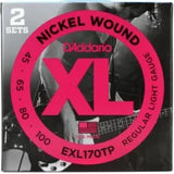 D'Addario EXL170 Regular Light Nickel Wound Long Scale Bass Strings - .045-.100 2-pack