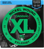 D'Addario EXL220BT Balanced Tension Super Light Nickel Wound Long Scale Bass Strings - .040-.095