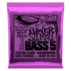 Ernie Ball 2821 Power Slinky Nickel Wound Electric Bass Strings - .050-.135 5-string
