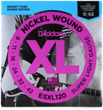 D'Addario ESXL120 Double Ball End Nickel Wound Electric Strings - .009-.042 Super Light