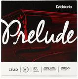 D'Addario J1010 Prelude Cello Strings - 3/4 Size Medium Tension