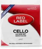 Super-Sensitive 6107 Red Label Cello String Set - 4/4 Size