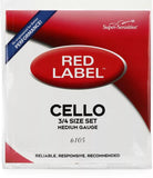 Super-Sensitive 6105 Red Label Cello String Set - 3/4 Size
