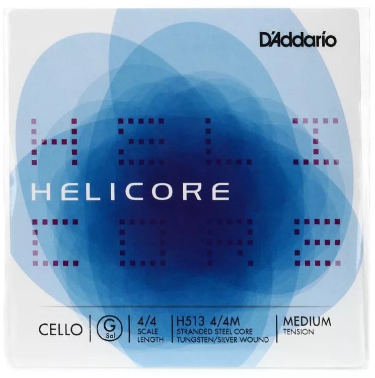D'Addario H513 Helicore Cello G String - 4/4 Size Medium Tension