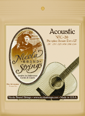 Nicola Brand Strings NIC-20 Phosphor Bronze  Medium Light Tension  Gauges - .011 .015 .023 .030 .040 .050