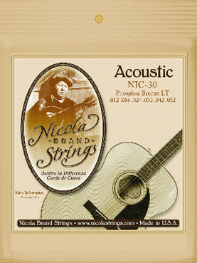 Nicola Brand Strings NIC-30 Phosphor Bronze  Light Tension - Gauges - .012 .016 .024 .032 .042 .052