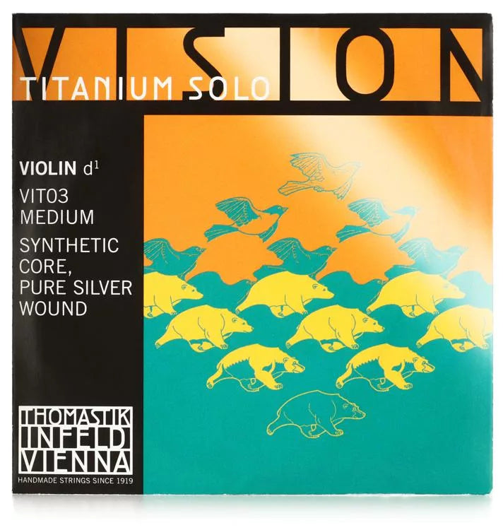 Thomastik-Infeld VIT03 Vision Titanium Solo Violin D String - 4/4 Size Sliver-wound
