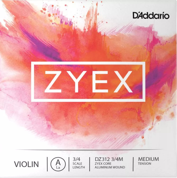 D'Addario DZ312 Zyex Violin A String - 3/4 Size
