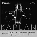 D'Addario KV313 Kaplan Vivo Violin D String - 1/4 Size