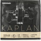 D'Addario K420L-3 Kaplan Violin E String - 4/4 Scale Steel with Loop-end