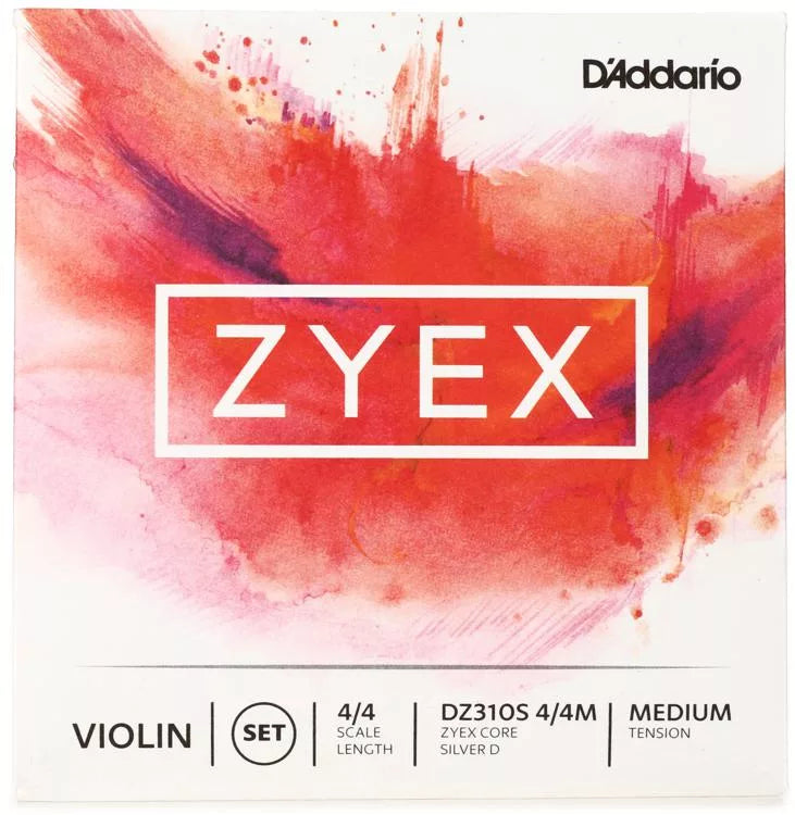 D'Addario DZ310S Zyex Violin String Set - 4/4 Size with Silver D