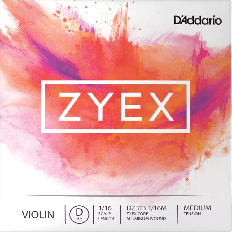 D'Addario DZ313 Zyex Violin D String - 1/16 Size