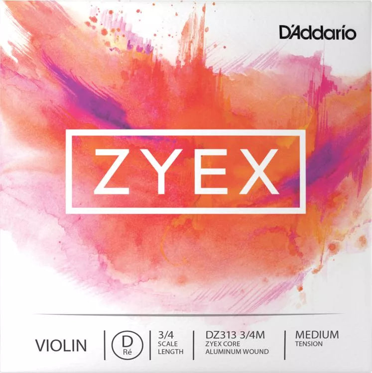 D'Addario DZ313 Zyex Violin D String - 3/4 Size