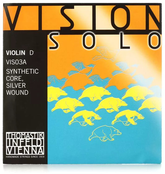 Thomastik-Infeld VIS03A Vision Solo Violin D String - 4/4 Size Silver- wound