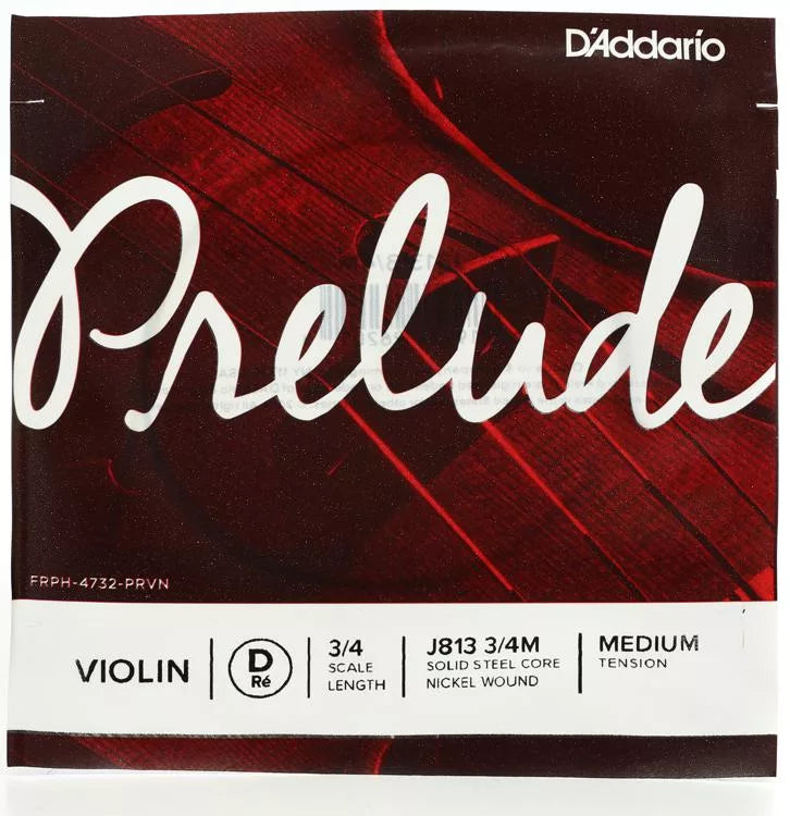 D'Addario J813 Prelude Violin D String - 3/4 Size