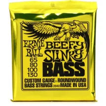 Ernie Ball 2840 Beefy Slinky Nickel Wound Electric Bass Strings - .065-.130