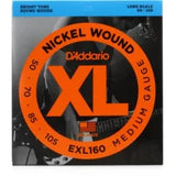 D'Addario EXL160 Medium Nickel Wound Long Scale Bass Strings - .050-.105