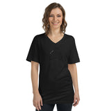 Unisex Short Sleeve V-Neck T-Shirt black logo - Black, M