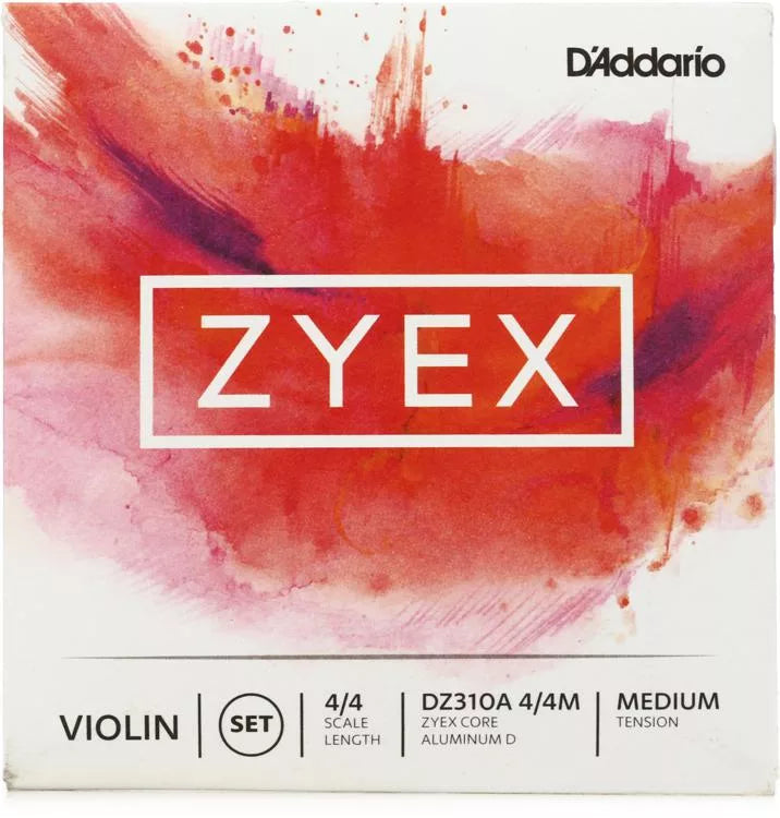 D'Addario DZ310A Zyex Violin String Set - 4/4 Size with Aluminum D